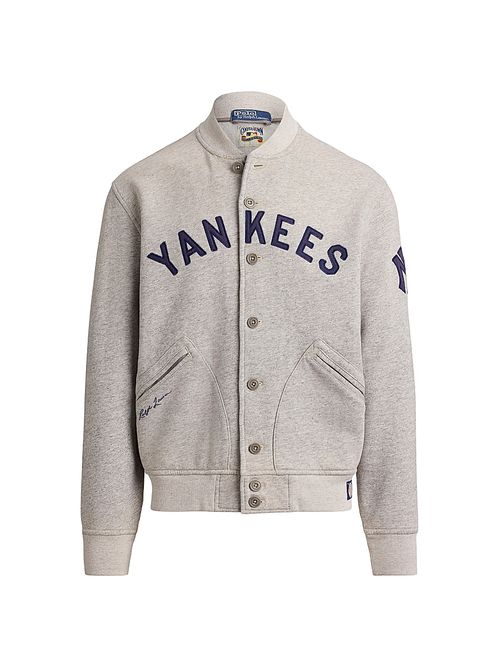 Men's Yankees Vintage Fleece Bomber Jacket - Loft Heather