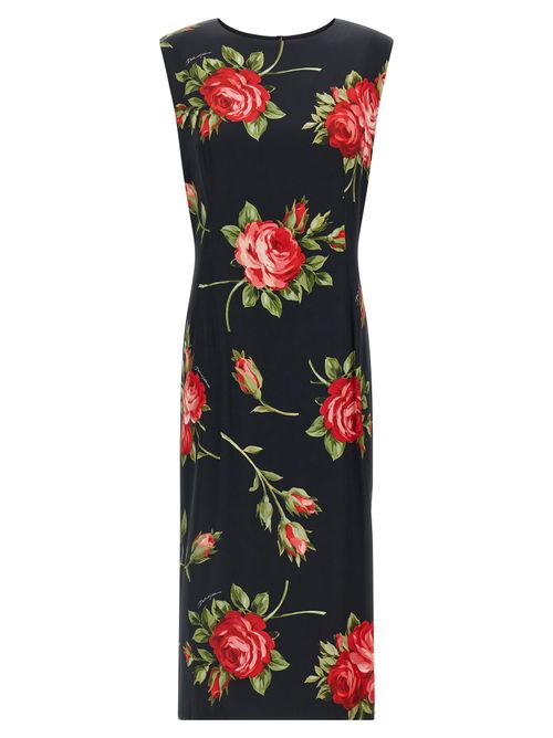 Bouquet Rose Dress — Black