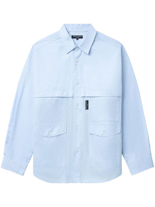 Quilted-panel shirt - Blue