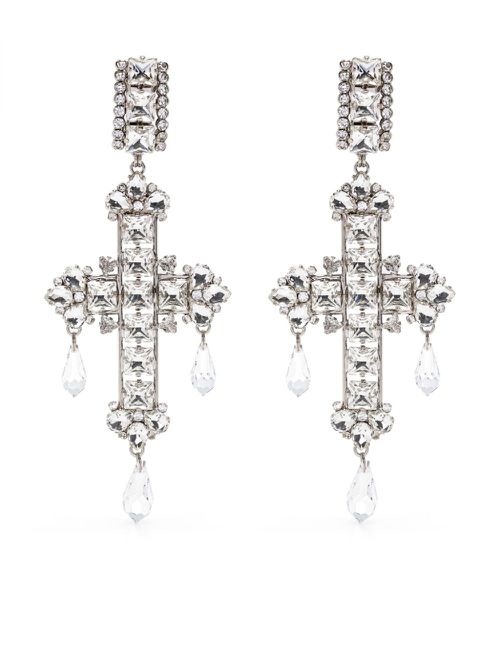 Crystal-embellished earrings - White