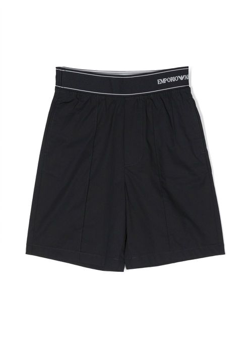 Logo-waist Bermuda shorts - Blue
