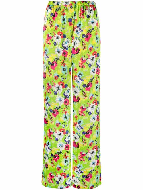 Floral pattern palazzo trousers - Green