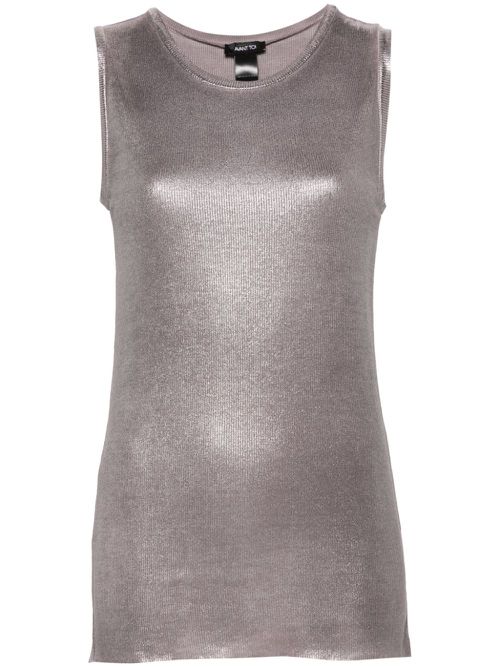 Lamé ribbed tank top - Purple