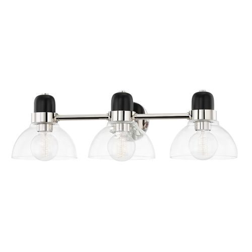 Polished Nickel Three Light Bath and Vanity from the Camile Collection