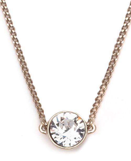 ", Crystal Pendant Necklace, 16"" + 2"" Extender - Gold"