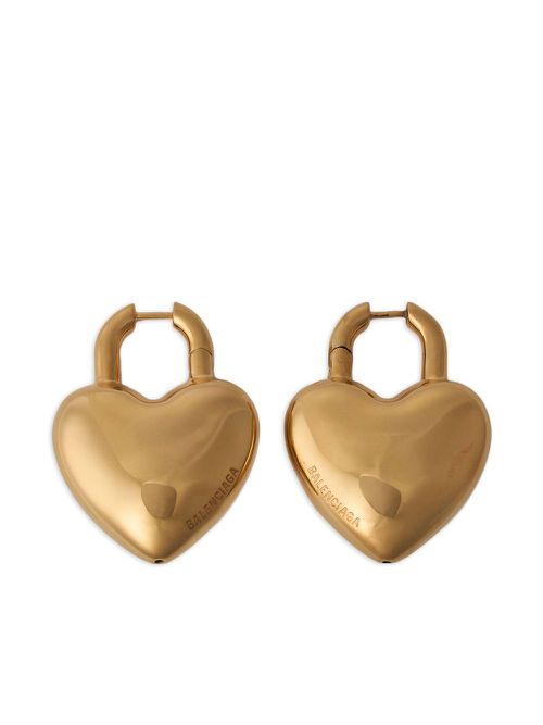 Heart-shaped hoop earrings - Gold