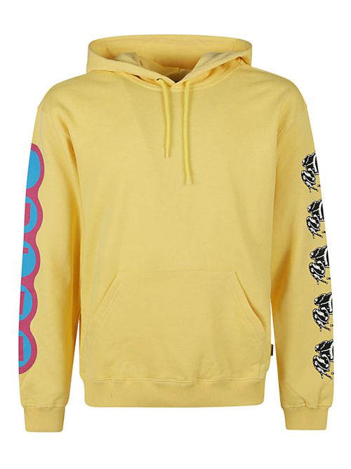 Yellow Printed Cotton Hoodie