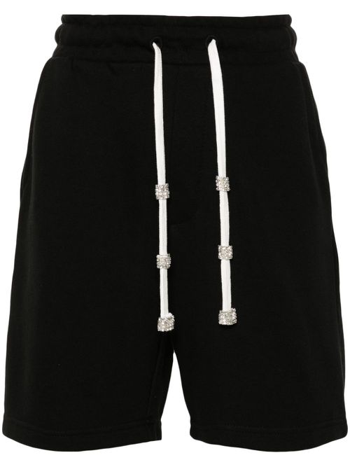 Crystal-embellished track shorts - Black