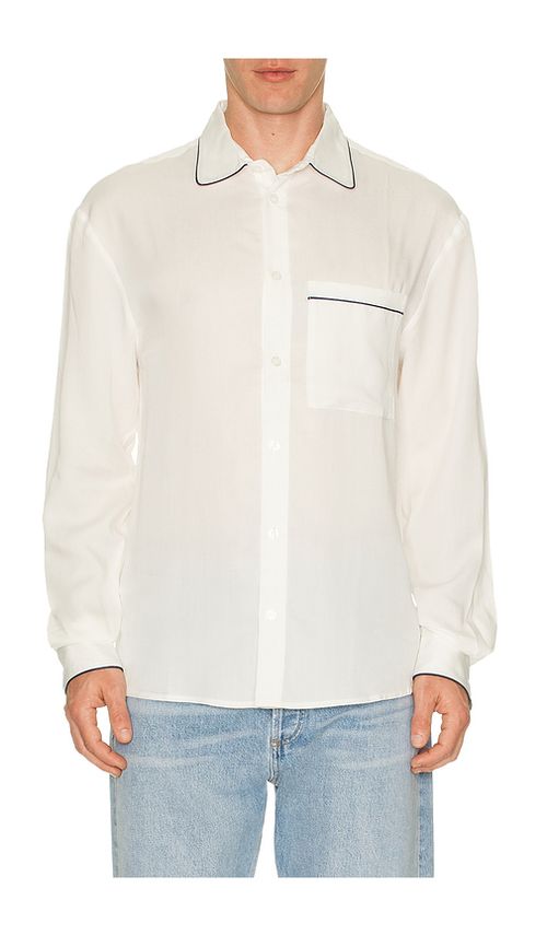 KROST Jordan Piping Shirt in White. S. Also in M, L, XL/1X