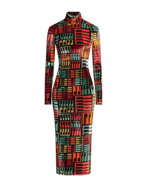 Pucci Woman Midi dress Dark brown Size S Viscose, Polyamide, Elastane