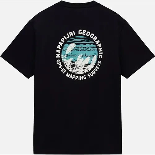 Men's Napapijri S-Vignoni T-Shirt - Black Beauty - Size: Regular/40
