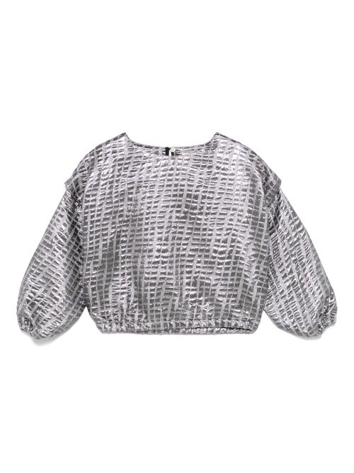 Metallic-effect jacquard top - Silver