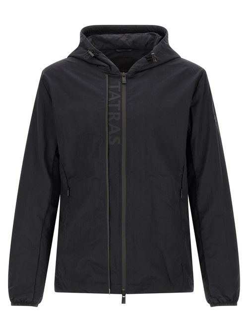 Water-Repellent Nylon Shell Jacket — Black