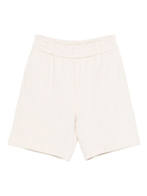 Elastic-waistband logo shorts - Neutrals