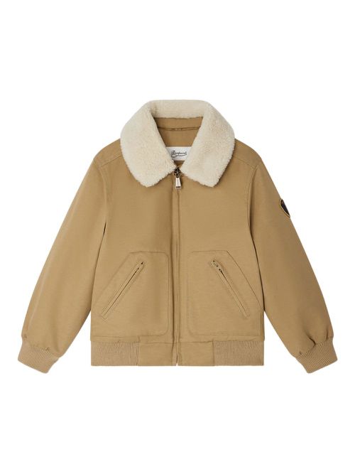 John shearling-collar bomber jacket - Neutrals