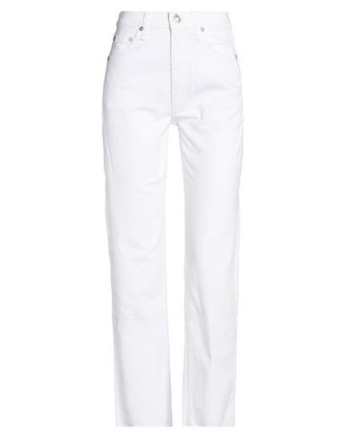 Woman Jeans White Size 23 Cotton, Elastane