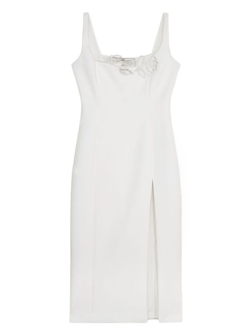 Cut-out-detail midi dress - White