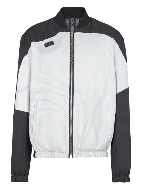 Trompe l'oeil-print bomber jacket - Black