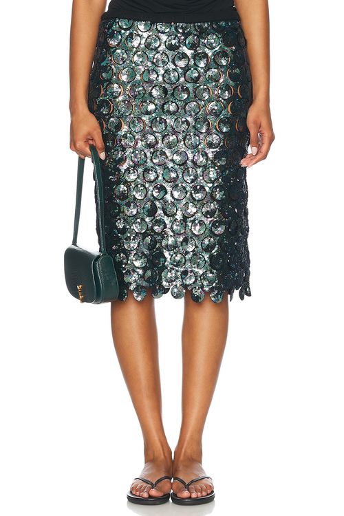 Christopher Esber Photon Crochet Skirt in Multi - Teal.  L also in