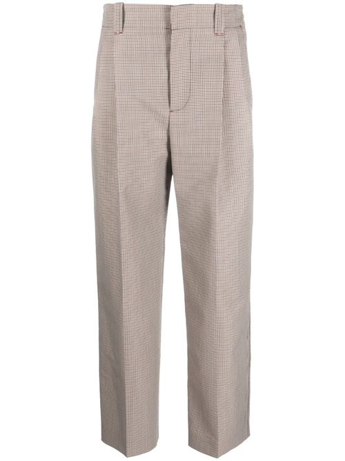 Pleated cropped trousers - Neutrals