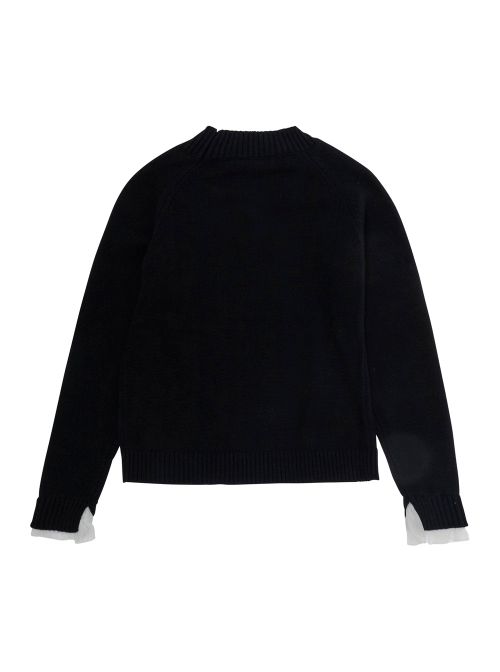 Cotton-Wool Blend Sweater — Black