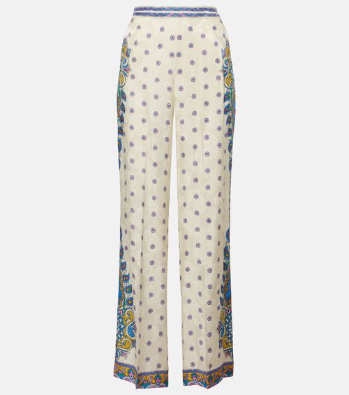 Printed high-rise straight pants