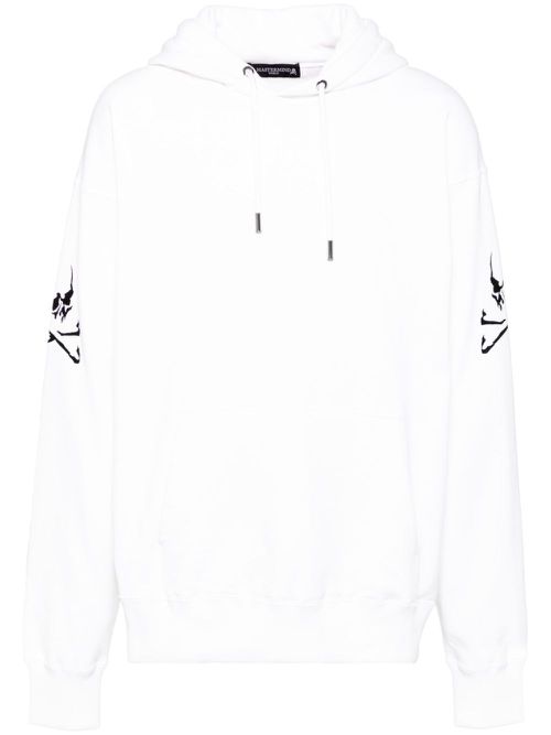 Logo-embroidered hoodie - White
