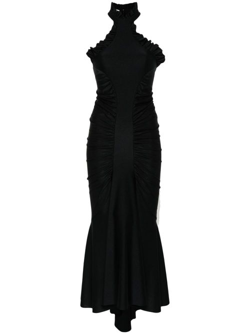 Draped midi dress - Black