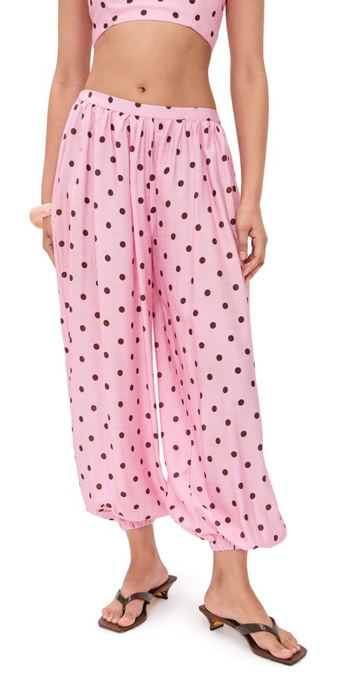 Klea Balloon Pants Musk/Choc Polka