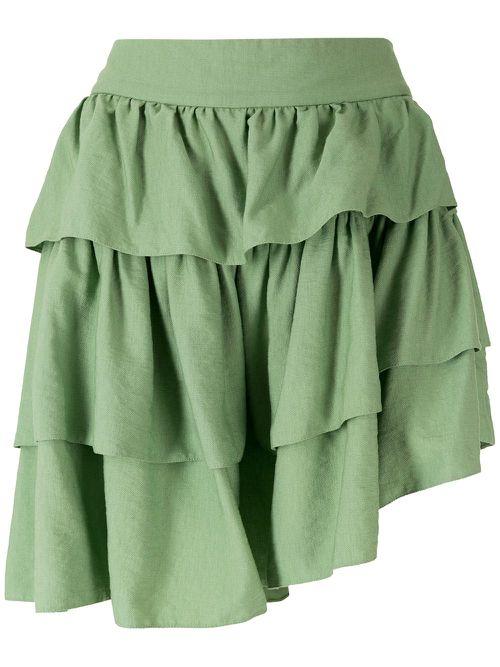 Cape ruffled skirt - Green