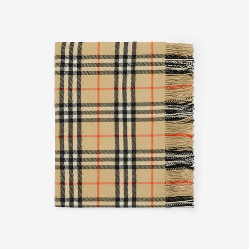 Check Wool Cashmere Blanket