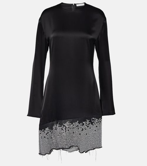 Deconstructed satin minidress
