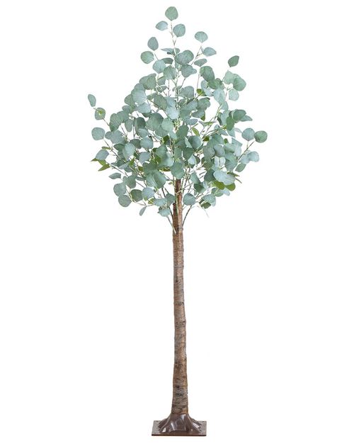 5ft Lighted Artificial Eucalyptus Tree with 300 Warm White LED  Lights