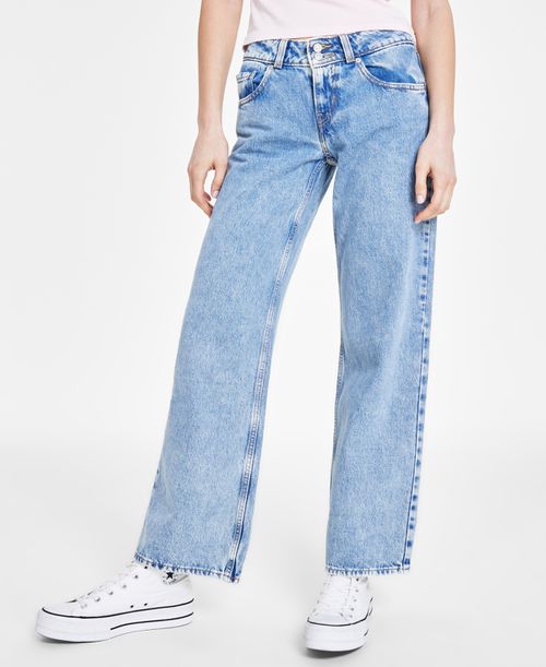 Women's Super-Low Double-Button Relaxed-Fit Denim Jean in Short Length - Not In The Mood Stone