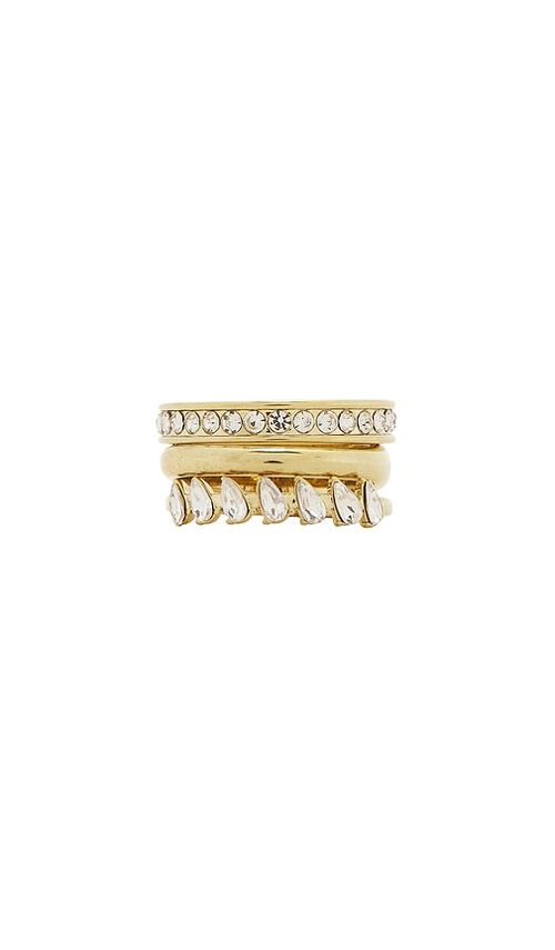 BaubleBar Greta Waterproof Ring Set in Metallic Gold. - 8 also