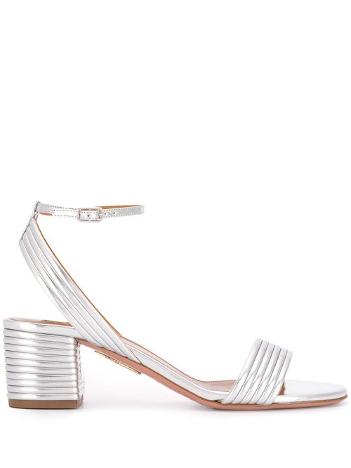 Sundance 50mm metallic sandals - Silver