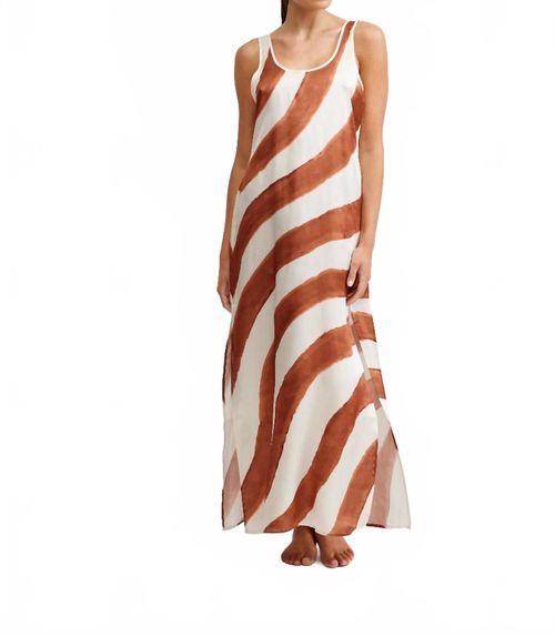 Poppy Scoop Maxi Dress In Milk/cigar