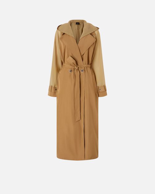 Trench coat with sheer inserts - M