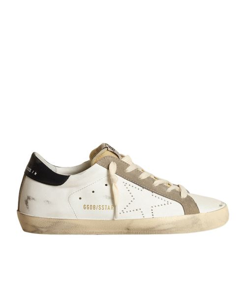 Women's Super-Star sneakers with perforated star and glossy midnight-blue leather heel tab