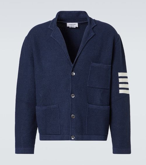 4-Bar linen and cotton-blend cardigan