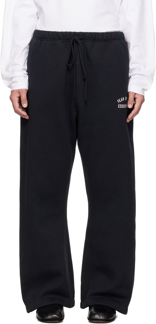 Black Varsity Flare Sweatpants