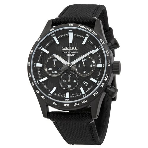 Chronograph Quartz Black Dial Mens Watch SSB417P1