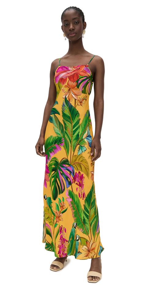 chinese dress ladies Off-White Tropical Lightness Sleeveless Maxi Dress  FARM Rio