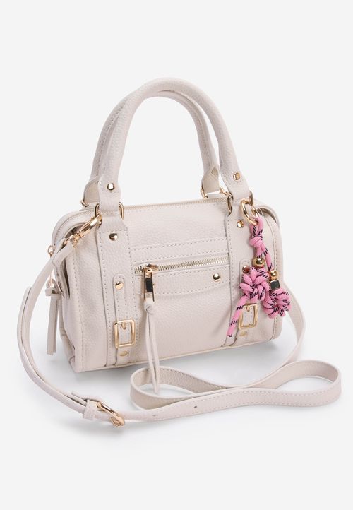 Womens Cream Small Bowler Bag