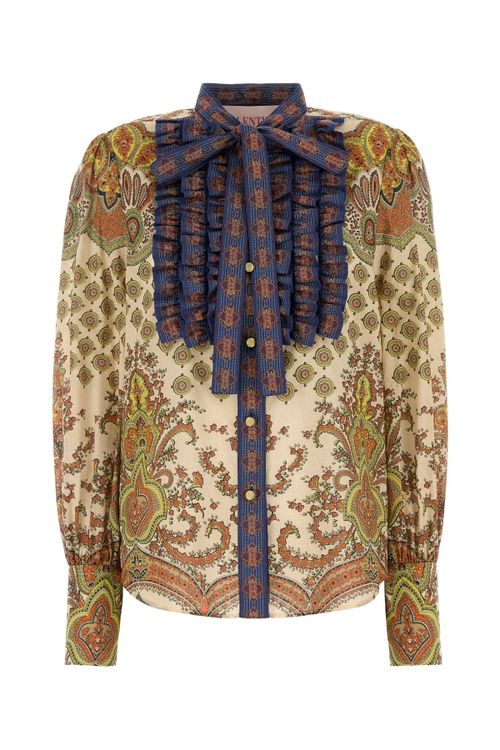Paisley-Print Cotton Shirt — Multicolor