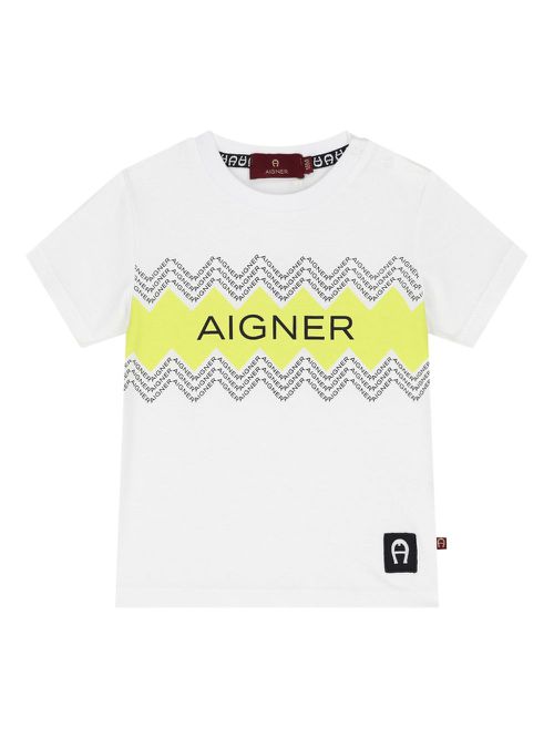 Zigzag logo-print T-shirt - White
