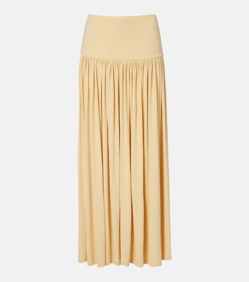 Gathered jersey maxi skirt