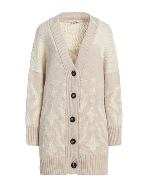 Woman Cardigan Beige Size 6 Virgin Wool, Silk, Cashmere