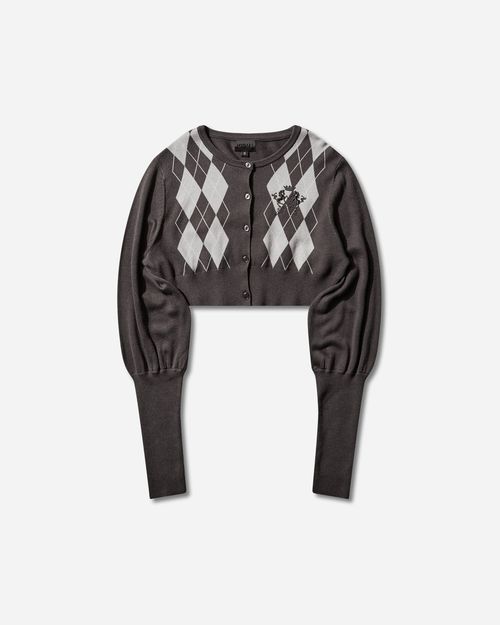 Women s Bubble Cardigan Grey Argyle