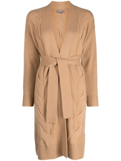 Cable-knit cashmere cardigan - Brown